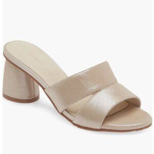 Chocolat Blu 'Blake' Champagne Gold Heeled Slide Sandal Women's Size 8.5